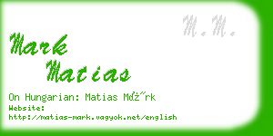 mark matias business card